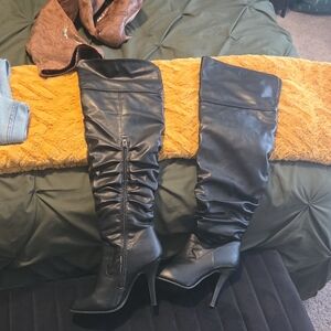 Forever Link Black Over the Knee Boots